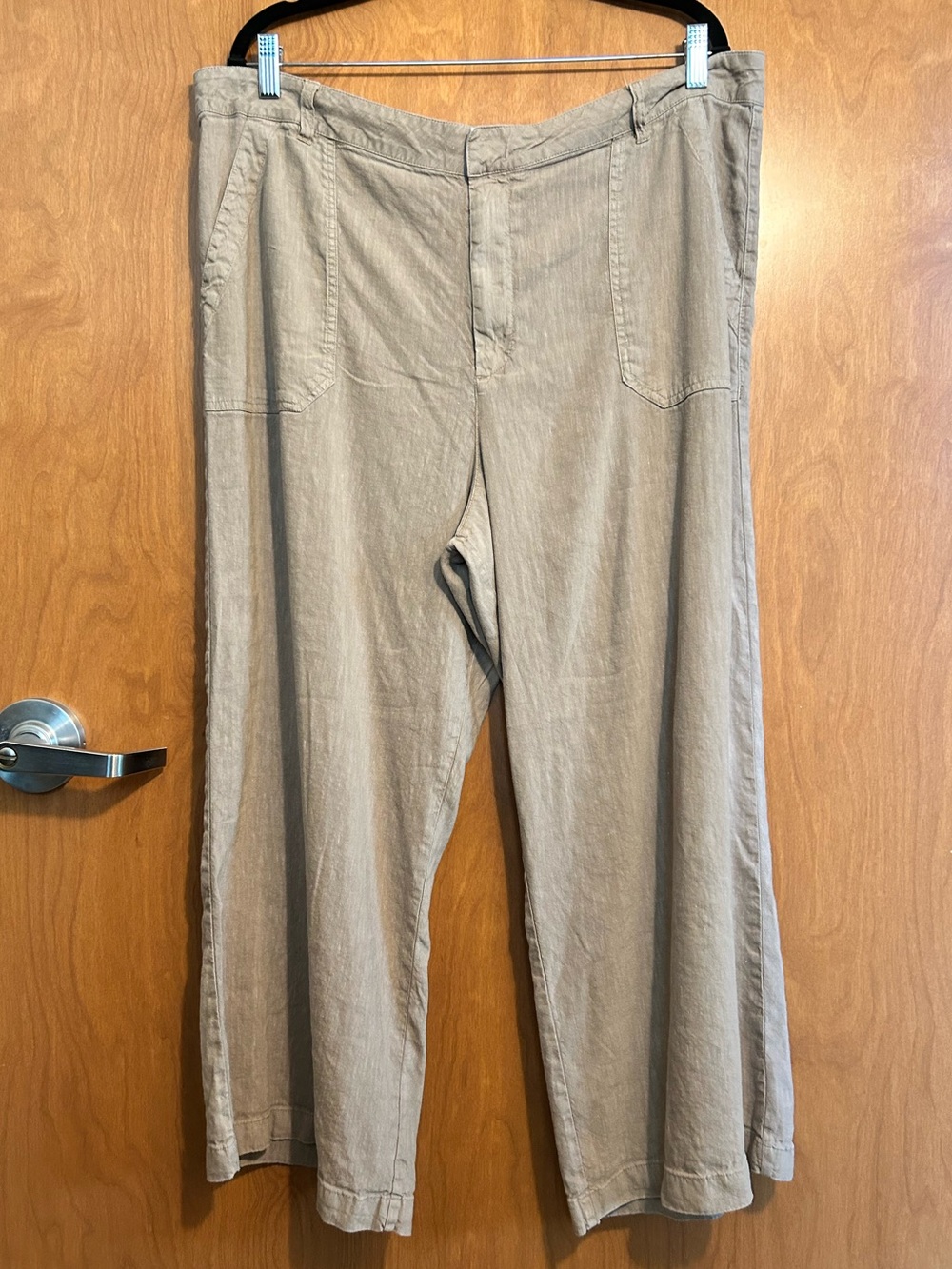 Kut From the Kloth Topaz Wide Leg Linen Blend Pants Sand - Size 18